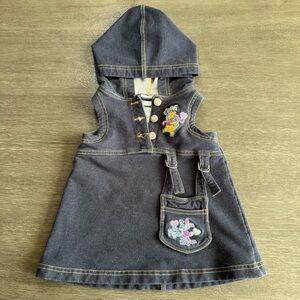 🤍Vintage 90s Disney Winnie The Pooh Denim Overalls Dress 12 Months